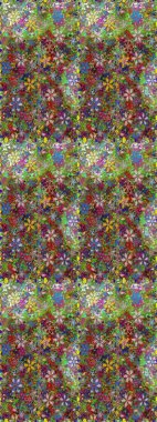 Raster illüstrasyonu. Sevimli, pürüzsüz desenli, küçük çiçekli, klasik tarzda. Moda arka planında parlak buketler. Kumaş, duvar kâğıdı ve kağıda yazdırmak için gelişen arkaplan.