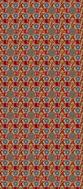 Kırmızı, kahverengi ve bej renklerde altın tekrarlayan elementlerle soyut arkaplan. Kusursuz oryantal klasik altın desen.