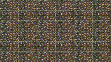 Raster illüstrasyonu. Yeşil ve kahverengi renklerde. Kusursuz dekoratif arka plan, çiçek mandala. Çiçek..