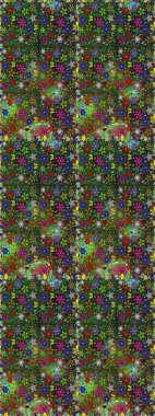 Renkli Bahar Temalı Kusursuz Arkaplan. Düz Çiçek Elementleri Tasarım Raster illüstrasyonu. Yeşil ve gri renkli çiçekler. Çiçeksiz desenli arka plan.