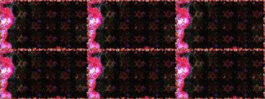 Kusursuz bir arka plan modeli. Raster - stok. Yapraklı çiçekler ve papatya çiçekli siyah ve gri renkler.