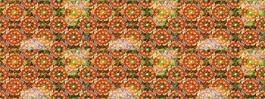 Kusursuz soyut bir arkaplan. Raster illüstrasyonu. Oriental raster klasik kahverengi ve altın desenli.