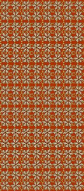 Doğum günü kartı, davetiye ya da afiş için iyidir. Kusursuz ortaçağ çiçek deseni. Bej, kahverengi ve turuncu renklerde altın. Raster illüstrasyonu. Dekoratif simetri arabesk.