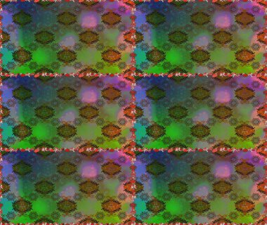 Yeşil ve kahverengi renkli çiçekler. Raster düz çiçekleri pürüzsüz desen. Tasarım hediye paketi, tebrik kartları, posterler ve afiş tasarımı.