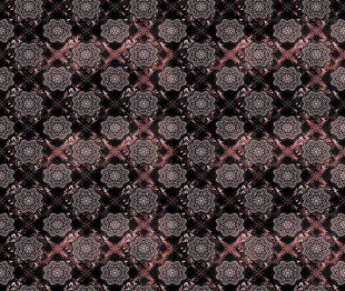 Raster illüstrasyonundaki çiçek desenli çizim. Siyah renkte çiçekler.