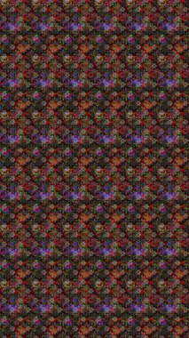 Raster illüstrasyonundaki çiçek desenli çizim. Suluboya tarzında siyah renkte çiçekler.