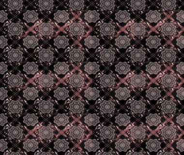 Raster illüstrasyonundaki çiçek desenli çizim. Siyah renkte çiçekler.