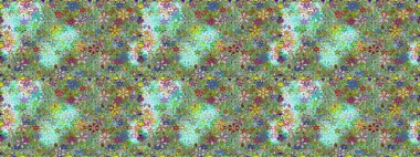 Yeşil ve nötr renklerde çiçekler. Düz Çiçek Elementleri Tasarımı. Renkli Yaz Temalı Kusursuz Arkaplan. Raster illüstrasyonunda trendsiz çiçek deseni.