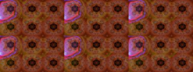 Soyut etnik raster çizim kalıbı. Kabile sanatı boho baskısı, klasik çiçek arkaplanı. Arkaplan dokusu, duvar kağıdı, kahverengi ve kırmızı renkli çiçek teması.