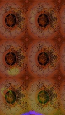 Kahverengi ve kırmızı renkler üzerine çiçek desenli eskiz, el yapımı papatyalar, papatyalar. Tekrarlayan çiçek arkaplanı, zarif kahverengi ve kırmızı çiçek duvar kağıdı.