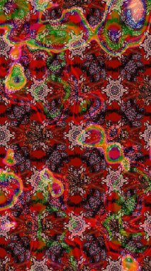 Düz Çiçek Elementleri Tasarımı. Kırmızı ve kahverengi renkte çiçekler. Sevimli çiçek raster deseni. Renk Bahar Teması eskiz şablonu.