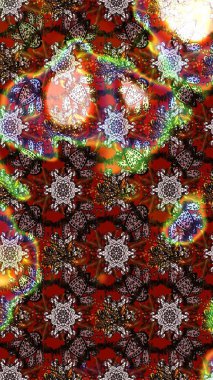 Kahverengi ve kırmızı kahverengi ve kırmızıya. 1950-1960 motifleri. Çiçekli ipek eşarp. Retro tekstil tasarım koleksiyonu. El çizimi çiçek elementleri ile soyut çizim raster deseni.