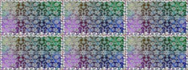 Düz Çiçek Elementleri Tasarımı. Renkli Yaz Temalı Kusursuz Arkaplan. Raster illüstrasyonunda kusursuz çiçek deseni. Gri renkli çiçekler.