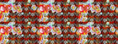 Çiçekli karalama şeklinde Raster çiçek deseni. Kırmızı renkte çiçekler. Yumuşak, yaz çiçekli arka plan.