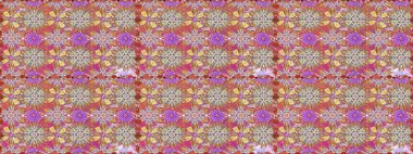 Raster illüstrasyonunda kusursuz çiçek deseni. Tarafsız ve kahverengi renkte çiçekler.