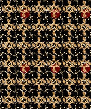 Siyah renkli çiçekler. Raster illüstrasyonunda çiçek deseni çizimi.