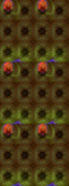 Şirin çiçekler. Raster Moda kumaş deseni. Çizgi çizimi deseni.