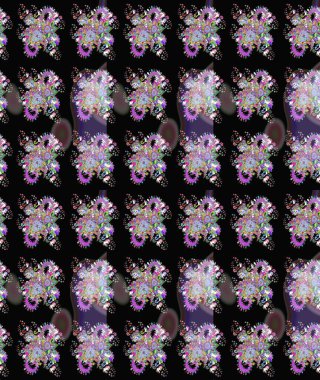 Raster illüstrasyonu. Egzotik çiçekler, botanik olarak parlak, klasik siyah renkler. Klasik tropikal doğal elementlerin suluboya seti.