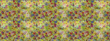 Raster illüstrasyonu. Kusursuz bir arka plan modeli. Suluboya, elle çizilmiş. Yeşil ve sarı yapraklı yabani çiçekler.