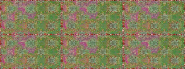 Yeşil ve nötr renklerde parlak çiçekli halı ile kusursuz desen.