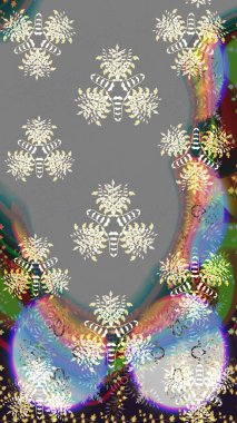 Gri renkli çiçekler. Çiçekli karalama şeklinde Raster çiçek deseni. Yumuşak, yaz çiçekli arka plan.