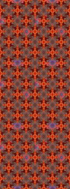 Raster illüstrasyonu. Kahverengi ve kırmızı renklerde. Çiçek buketleriyle klasik tarzda eskiz deseni.