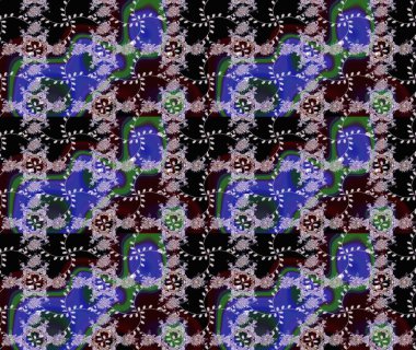 Parlak çiçekli kolaj çiçekleri siyaha boyanmış. Çiçekli zambakların eskiz geçmişi. Çiçek tasarımı için inanılmaz kolaj cennet tarzı..