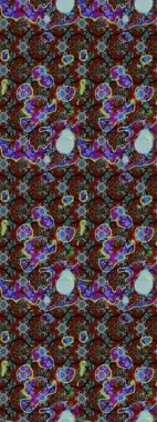 Raster. Düz Çiçek Elementleri Tasarımı. Renkli Bahar Teması çizim şablonu.