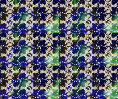 Renkli Bahar Teması eskiz kalıbı. Düz Çiçek Elementleri Tasarımı. Süslü kumaş deseni. Raster illüstrasyonunda çiçek deseni çizimi.