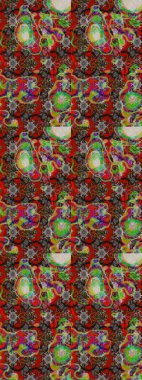 Sevimli çiçek raster deseni. Gri ve kırmızı renkte çiçekler. Renkli Bahar Teması eskiz kalıbı. Düz Çiçek Elementleri Tasarımı.