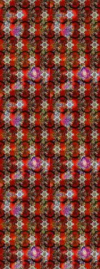 Raster illüstrasyonu. Kahverengi ve kırmızı renklerde. Kahverengi ve kırmızı renkte kahverengi ve kırmızı papatya deseni.