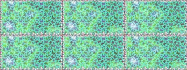 Mavi ve yeşil arka planda renksiz bir kelebek deseni. Raster. Mavi ve yeşil renkli resim. Karala, karala, karala.