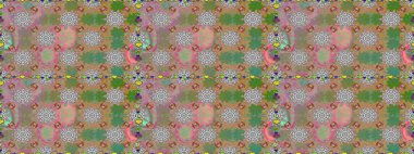 Eski usul. Kumaş, tekstil, duvar kağıdı baskısı için. Kusursuz bir geçmişi var. Raster illüstrasyonu. Miles Fleur, süslü püslü bir süs. Tomurcukları papatya çiçekleri olan sevimli bir çiçek deseni..