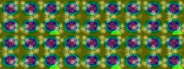 Raster Illustrasyon 'daki Çiçek Deseni' nin son moda çizimi. Yeşil renkli çiçekler. Renkli Yaz Temalı eskiz kalıbı. Düz Çiçek Elementleri Tasarımı.