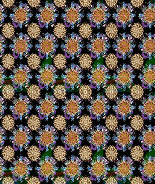 Raster - stok. Siyah ve kahverengi çiçekli kusursuz desen, suluboya çiçek deseni, sevimli çiçek, duvar kağıdı, kart veya kumaş için fayanslı.