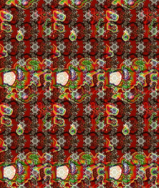 Renkli Bahar Teması eskiz kalıbı. Çiçek deseni. Chichi 'nin kumaş kalıbını çiz. Raster illüstrasyonu. Düz Çiçek Elementleri Tasarımı.