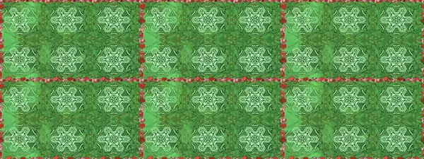 Yeşil ve nötr renklerde. Raster illüstrasyonu. Yeşil ve nötr papatyalardan oluşan yeşil ve nötr bir desen.