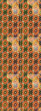 Kusursuz ortaçağ çiçek deseni. Raster illüstrasyonu. Dekoratif simetri arabesk. Kahverengi renklerde altın. Doğum günü, davetiye ya da afiş için tebrik kartı.