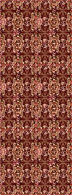 Kusursuz çiçek deseni. Kusursuz raster arka plan. Duvar kâğıdı barok, İspanyol kumaşı. Kahverengi renklerde grafiksel, modern, pürüzsüz desen.