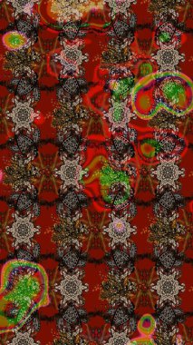 Çiçekler kahverengi, kırmızı ve gri renklerde. Yumuşak, bahar çiçekli arka plan. Raster çiçek desenli ve çiçekli..