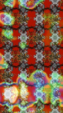 Düz Çiçek Elementleri Tasarımı. Güzel kumaş deseni. Raster Illustrasyon 'daki Çiçek Deseni' nin son moda çizimi. Renkli Yaz Teması çizim şablonu.