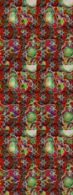 Sevimli çiçek raster deseni. Gri ve kırmızı renkte çiçekler. Renkli Bahar Teması eskiz kalıbı. Düz Çiçek Elementleri Tasarımı.