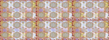 Kusursuz çiçek deseni. Raster illüstrasyonu. Tarafsız ve bej renklerde Asyalı tekstil.