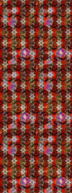 Raster illüstrasyonu. Kahverengi ve kırmızı renklerde. Kahverengi ve kırmızı renkte kahverengi ve kırmızı papatya deseni.