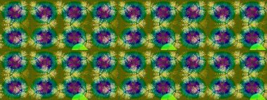 Raster Illustrasyon 'daki Çiçek Deseni' nin son moda çizimi. Yeşil renkli çiçekler. Renkli Yaz Temalı eskiz kalıbı. Düz Çiçek Elementleri Tasarımı.