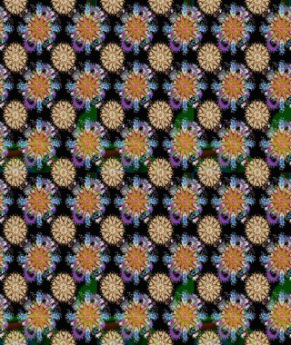 Raster - stok. Siyah ve kahverengi çiçekli kusursuz desen, suluboya çiçek deseni, sevimli çiçek, duvar kağıdı, kart veya kumaş için fayanslı.