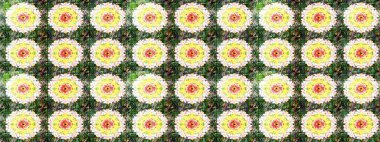 Küçük çiçekteki sevimli çiçek deseni. Varicologreen Raster çizimi. Birçok yeşil soyut çiçekli tropikal çizim deseni.