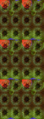 Düz Çiçek Elementleri Tasarımı. Renkli Bahar Teması eskiz kalıbı. Raster..