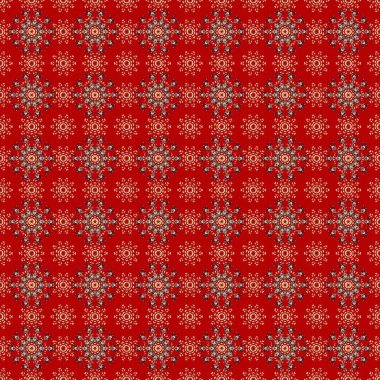 Kusursuz oryantal klasik altın desen. Kahverengi, kırmızı ve bej renklerde altın tekrarlayan elementler içeren Raster soyut arkaplanı.