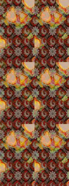 Renkli çiçekler. Raster illüstrasyonunda çiçek deseni çizimi.